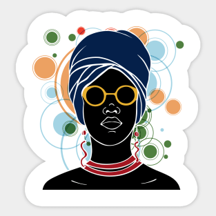 Black Beauty - Blue Turban Sticker